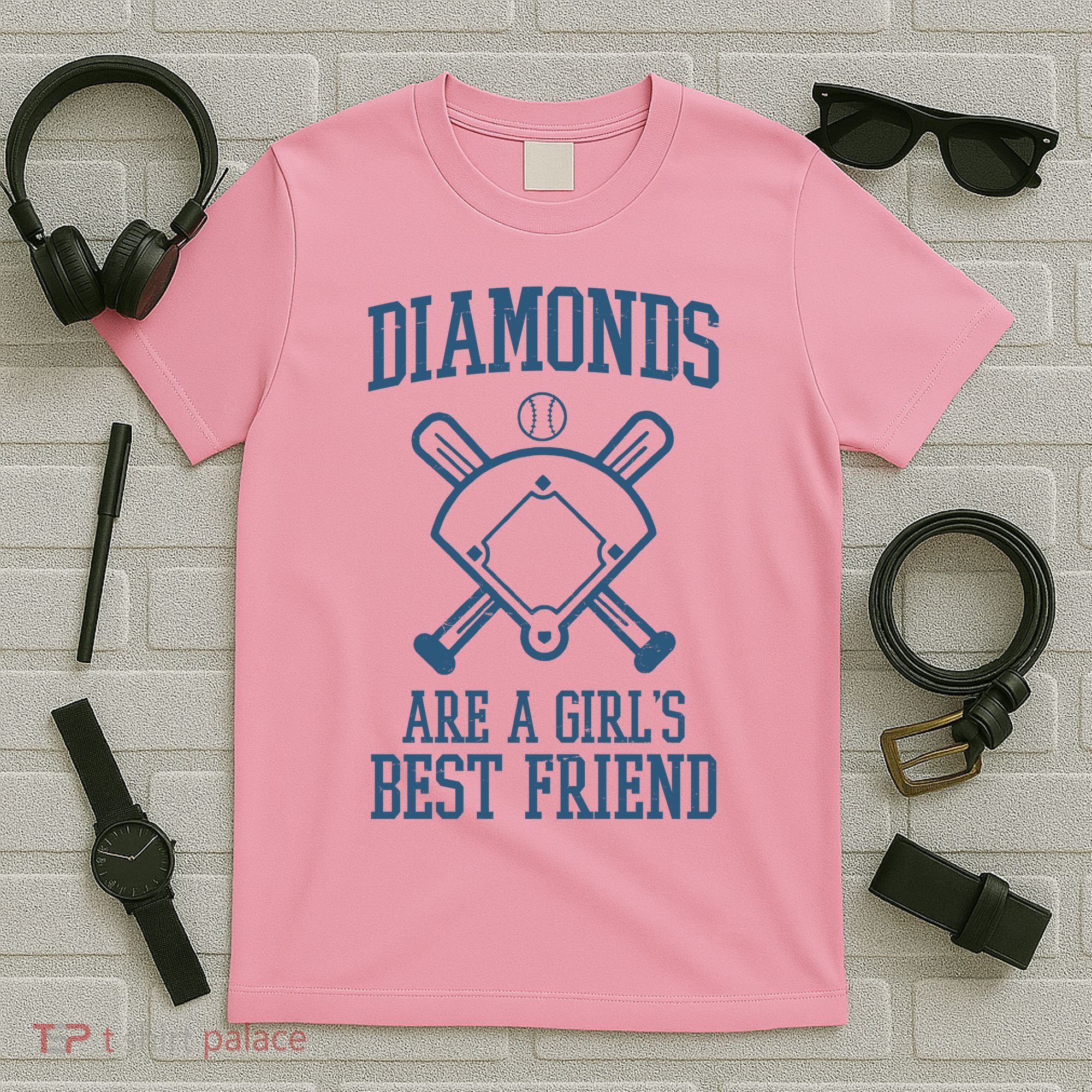 Diamonds Are A Girls Best Friend Funny Baseball T-Shirt