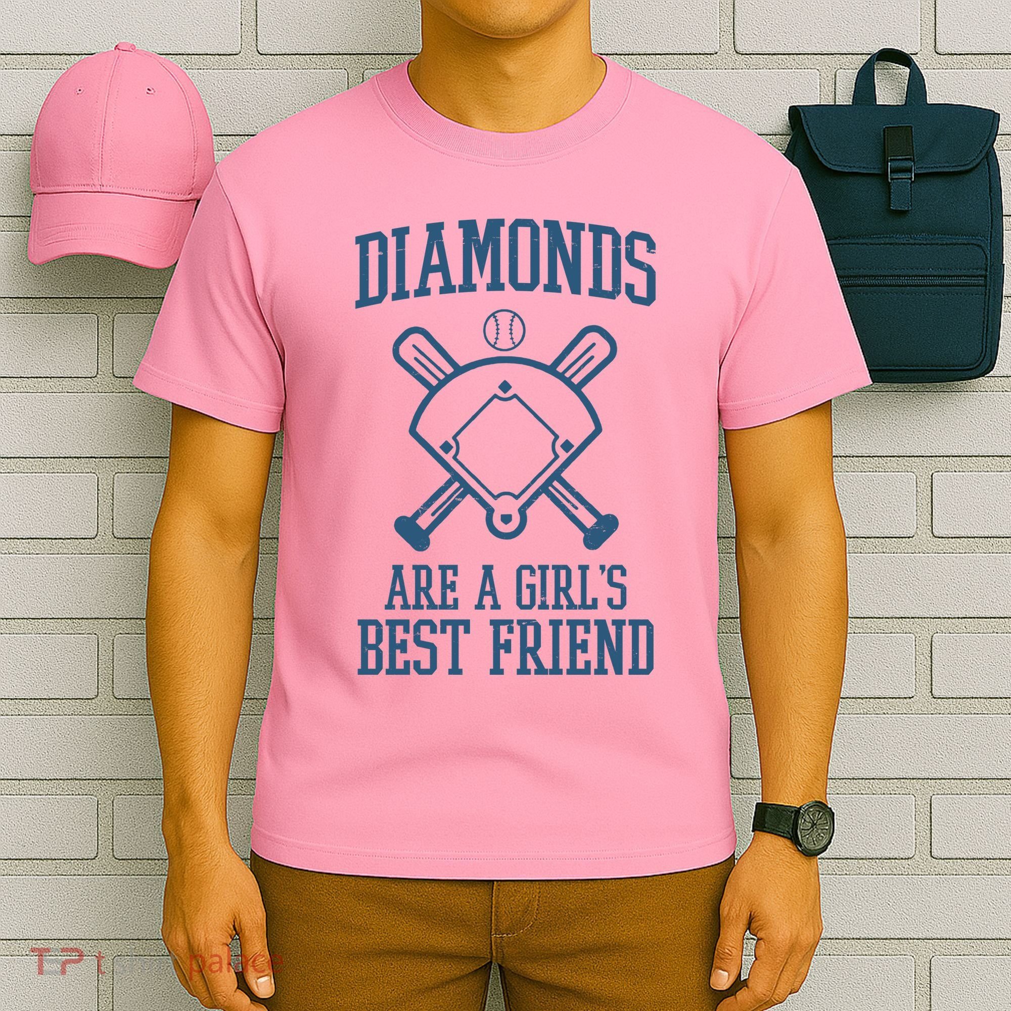Diamonds Are A Girls Best Friend Funny Baseball T-Shirt