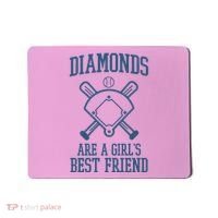 Diamonds Are A Girls Best Friend Funny Baseball Mousepad thumb 0