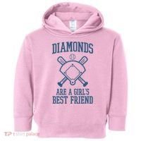 Diamonds Are A Girls Best Friend Funny Baseball Toddler Hoodie thumb 0