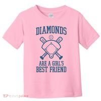 Diamonds Are A Girls Best Friend Funny Baseball Toddler T-Shirt thumb 0
