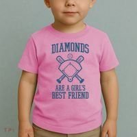 Diamonds Are A Girls Best Friend Funny Baseball Toddler T-Shirt thumb 2