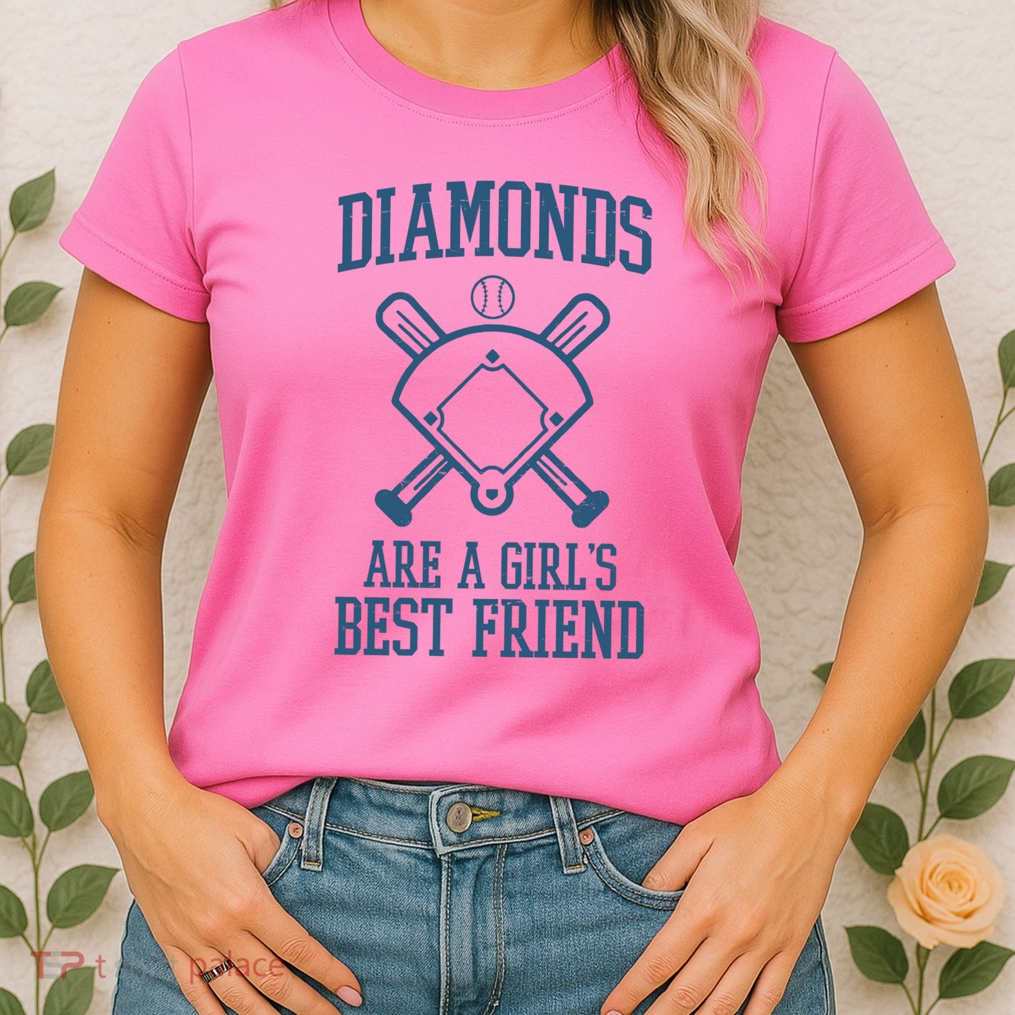 Diamonds Are A Girls Best Friend Funny Baseball Women's T-Shirt