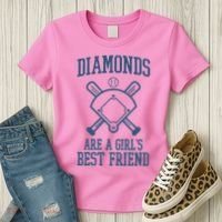 Diamonds Are A Girls Best Friend Funny Baseball Women's T-Shirt thumb 3