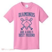 Diamonds Are A Girls Best Friend Funny Baseball Kids T-Shirt thumb 0