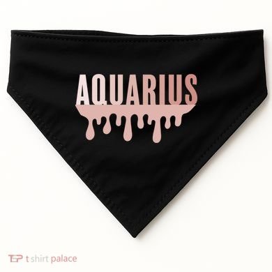 Dripping Astrology Aquarius Gift USA-Made Doggie Bandana