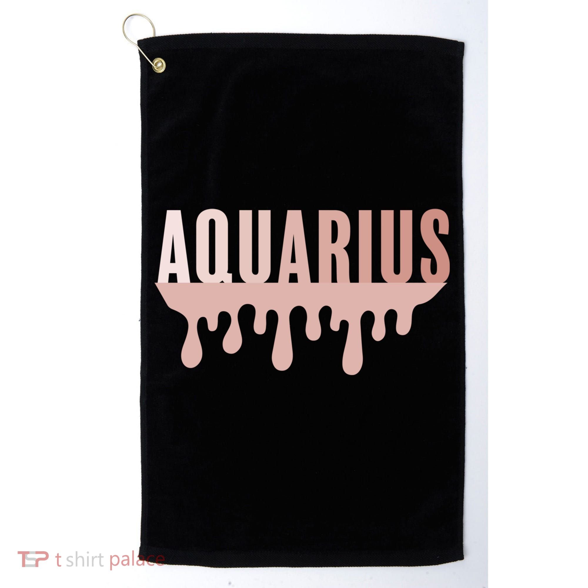 Dripping Astrology Aquarius Gift Golf Towel