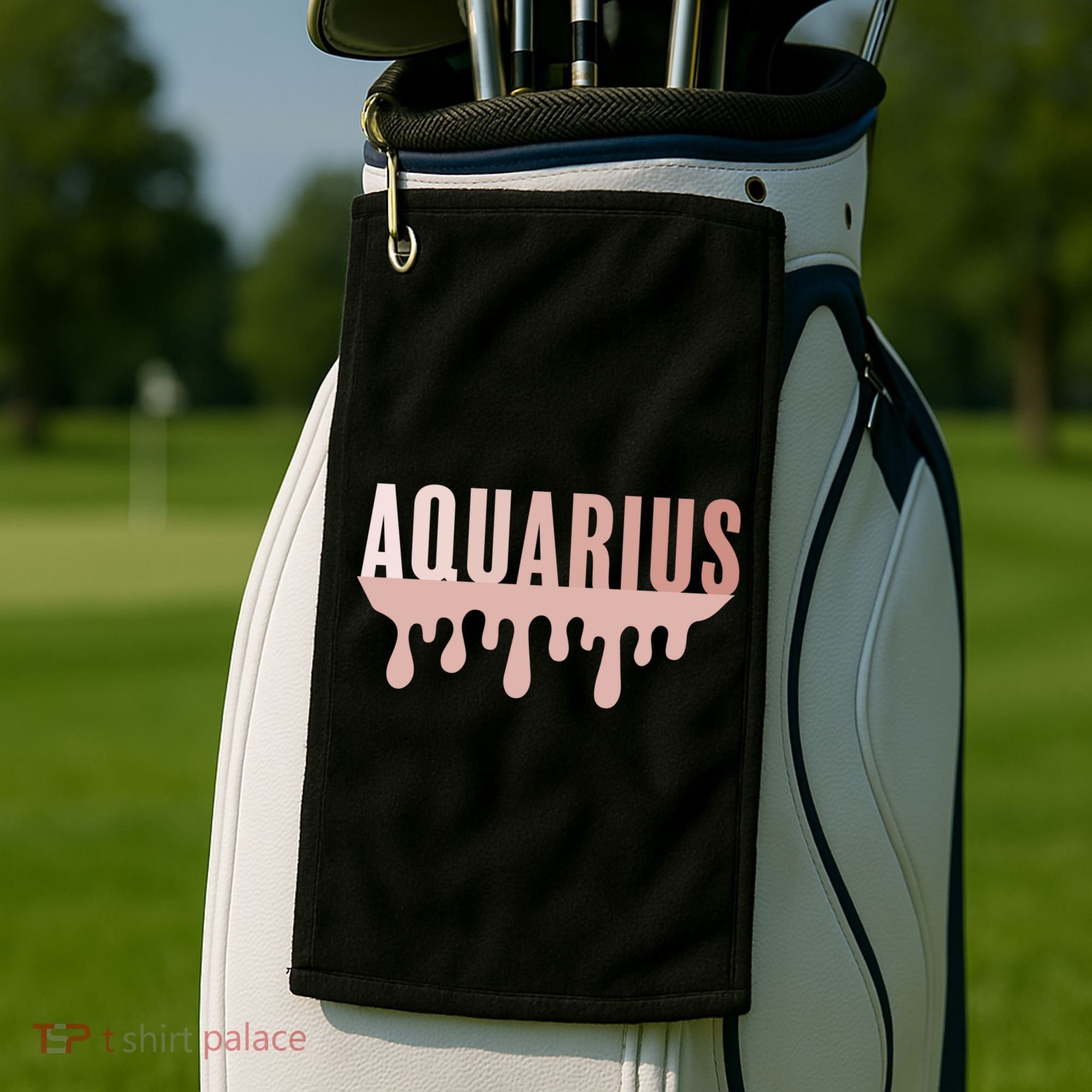 Dripping Astrology Aquarius Gift Golf Towel