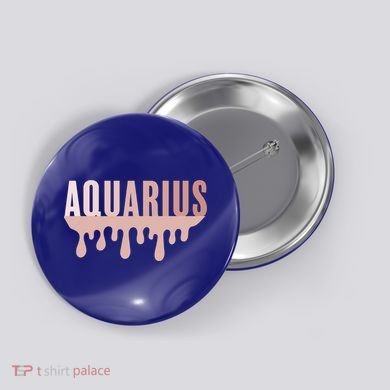 Dripping Astrology Aquarius Gift Button