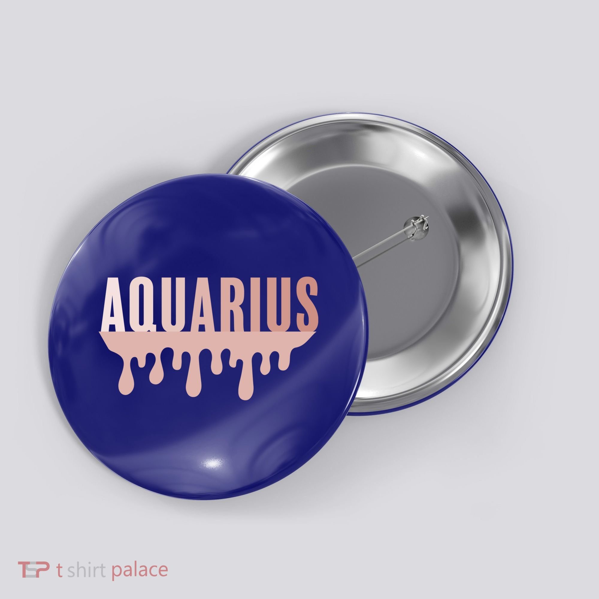 Dripping Astrology Aquarius Gift Button