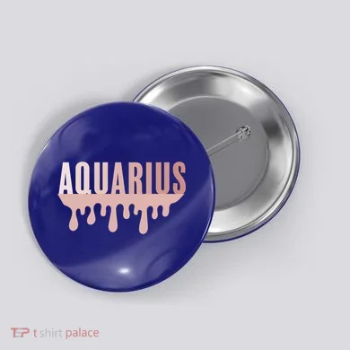 Dripping Astrology Aquarius Gift Button
