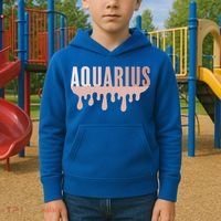 Dripping Astrology Aquarius Gift Kids Hoodie thumb 2