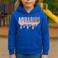 Dripping Astrology Aquarius Gift Kids Hoodie thumb 3