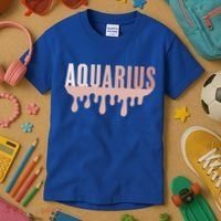 Dripping Astrology Aquarius Gift Kids T-Shirt thumb 3