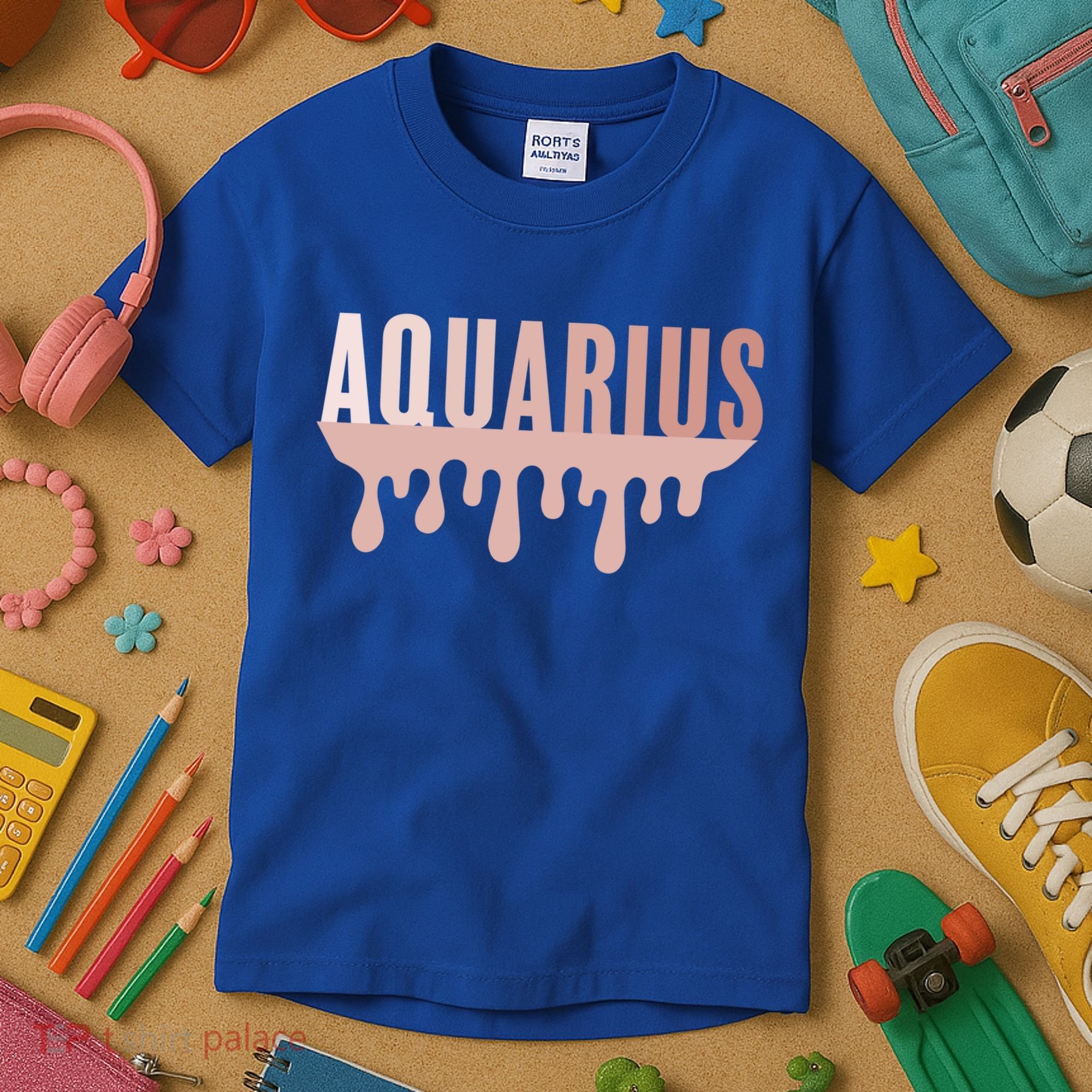 Dripping Astrology Aquarius Gift Kids T-Shirt