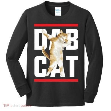 Dab Cat Dabbing Kids Long Sleeve Shirt