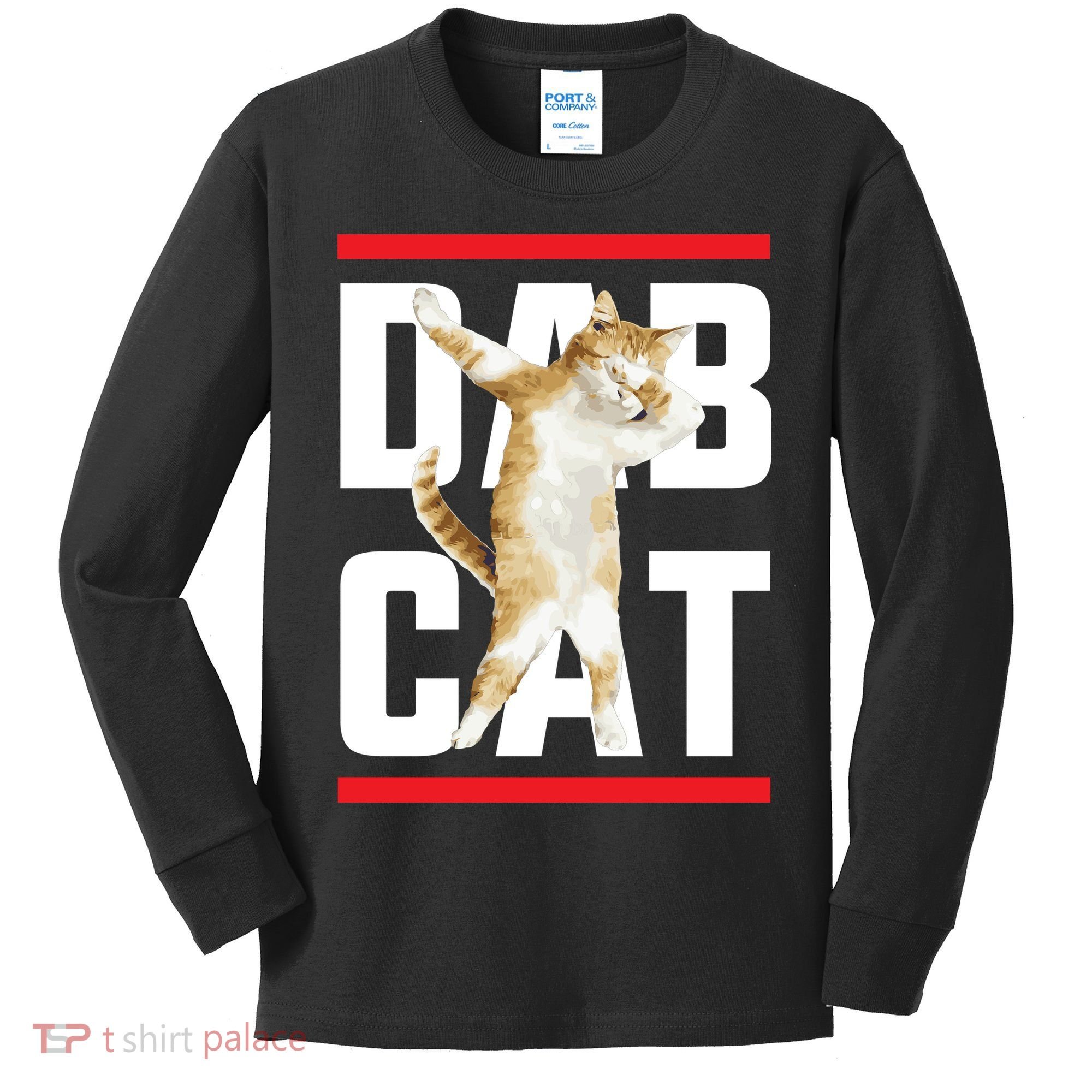 Dab Cat Dabbing Kids Long Sleeve Shirt