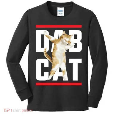 Dab Cat Dabbing Kids Long Sleeve Shirt