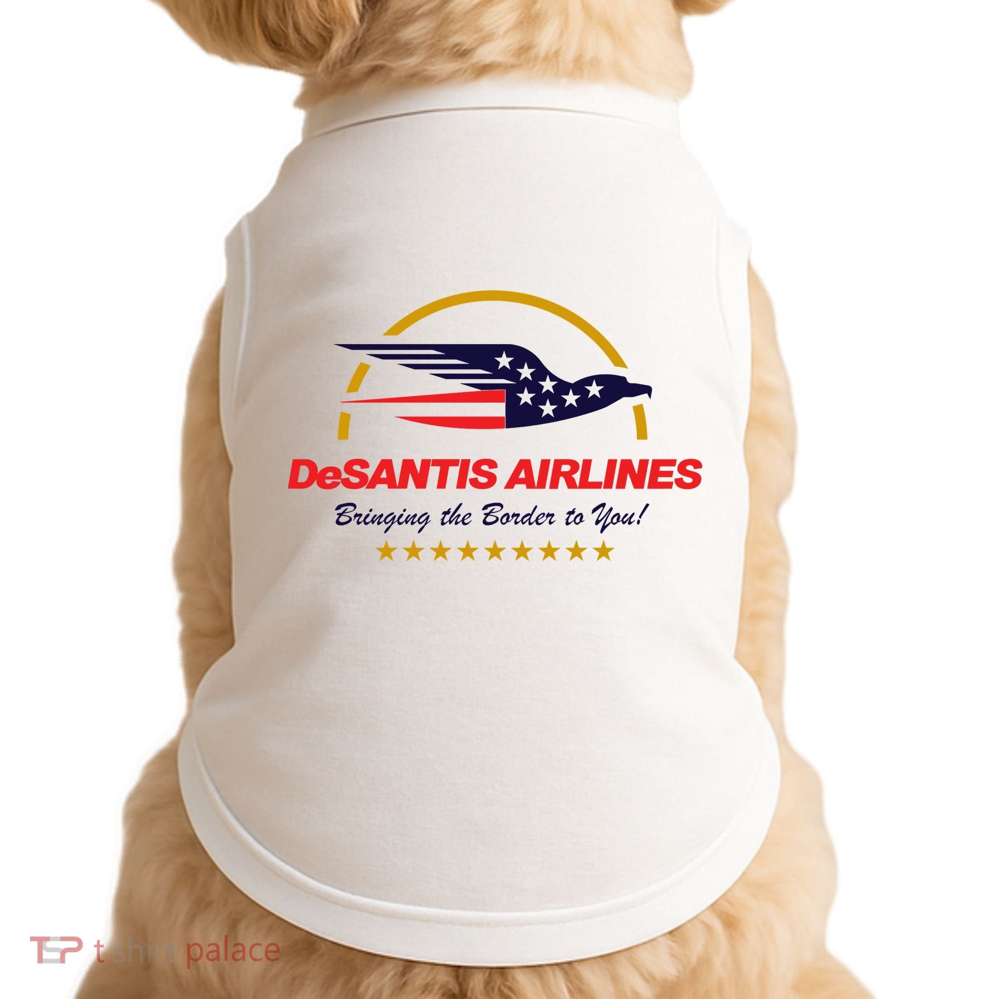 DeSantis Airlines Bringing The Border To You Funny Doggie Tank
