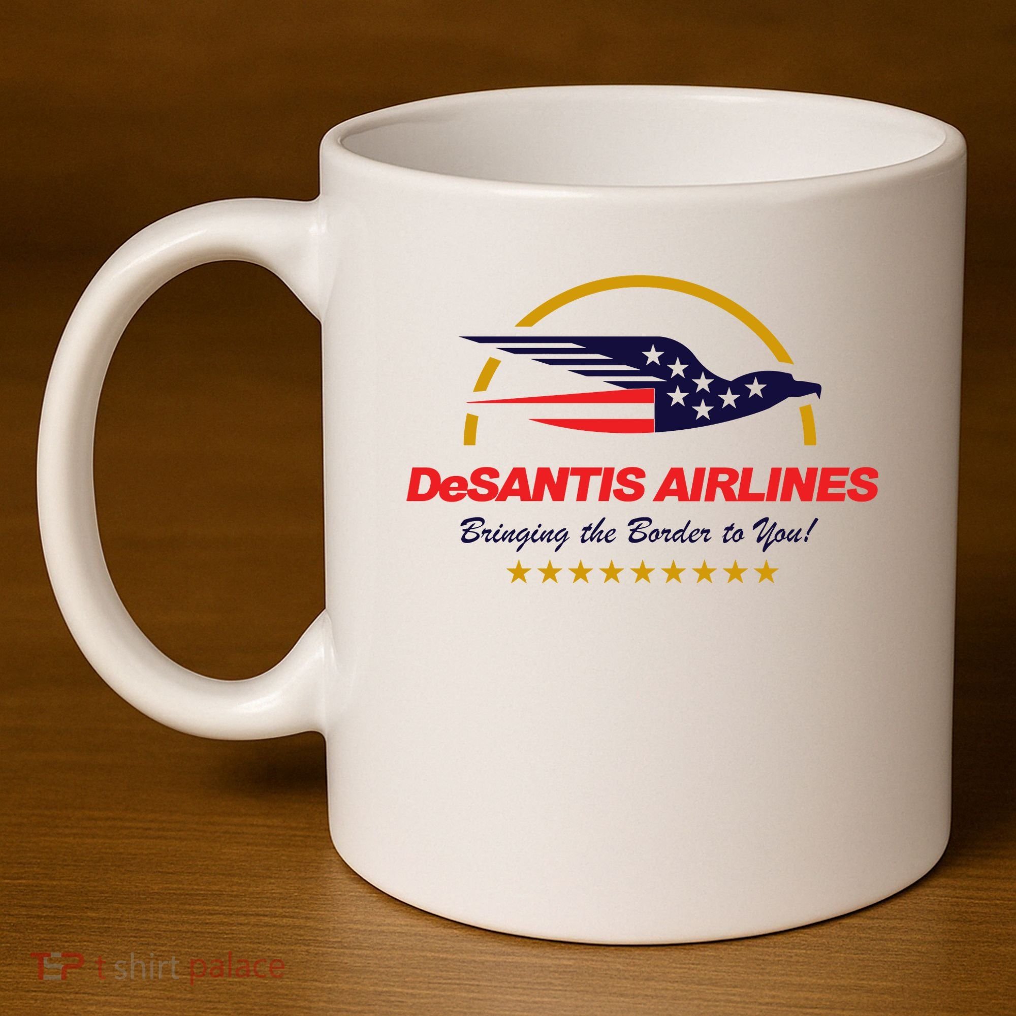DeSantis Airlines Bringing The Border To You Funny 11oz C Handle Ceramic Mug