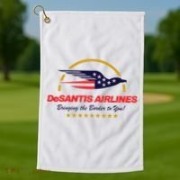 DeSantis Airlines Bringing The Border To You Funny Golf Towel thumb 1