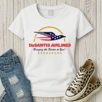 DeSantis Airlines Bringing The Border To You Funny Women's T-Shirt thumb 3
