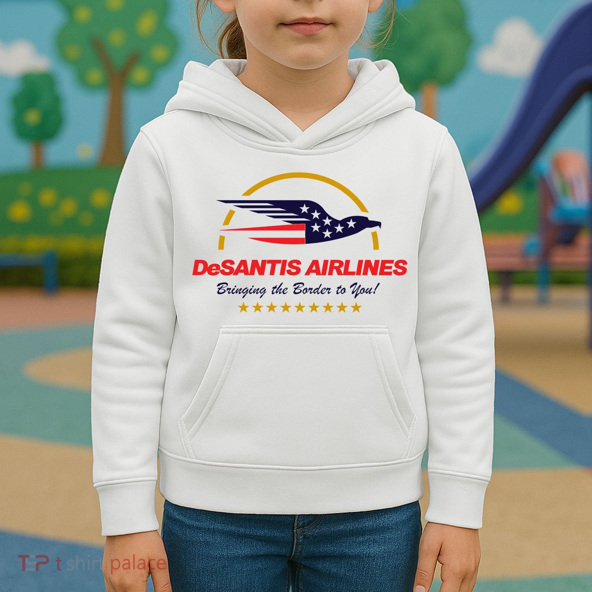 DeSantis Airlines Bringing The Border To You Funny Kids Hoodie