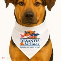DeSantis Airlines Bringing The Border To You DeSantis 2024 USA-Made Doggie Bandana thumb 1