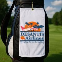 DeSantis Airlines Bringing The Border To You DeSantis 2024 Golf Towel thumb 2