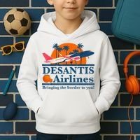 DeSantis Airlines Bringing The Border To You DeSantis 2024 Kids Hoodie thumb 2