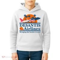 DeSantis Airlines Bringing The Border To You DeSantis 2024 Kids Hoodie thumb 4