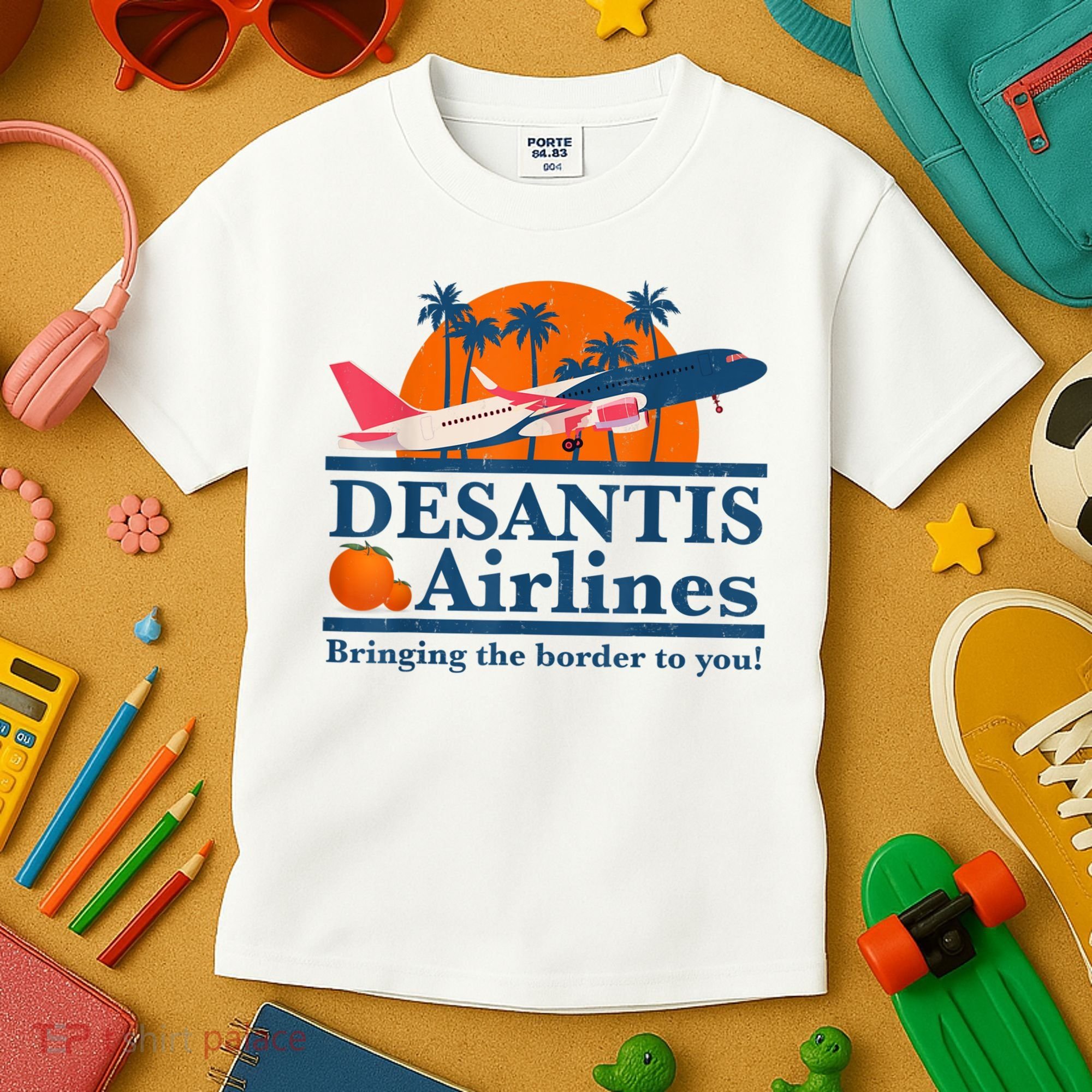 DeSantis Airlines Bringing The Border To You DeSantis 2024 Kids T-Shirt