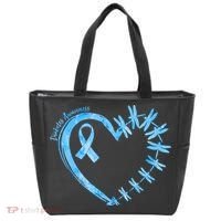 Diabetes Awareness Blue Dragonfly Ribbon Heart Tote Bag thumb 0