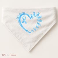 Diabetes Awareness Blue Dragonfly Ribbon Heart USA-Made Doggie Bandana thumb 0