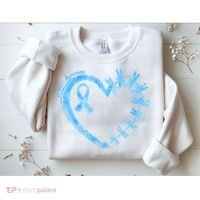 Diabetes Awareness Blue Dragonfly Ribbon Heart Sweatshirt thumb 2