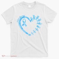 Diabetes Awareness Blue Dragonfly Ribbon Heart T-Shirt thumb 0
