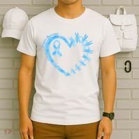 Diabetes Awareness Blue Dragonfly Ribbon Heart T-Shirt thumb 6