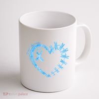Diabetes Awareness Blue Dragonfly Ribbon Heart Coffee Mug thumb 1