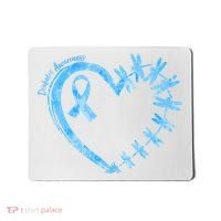 Diabetes Awareness Blue Dragonfly Ribbon Heart Mousepad thumb 0