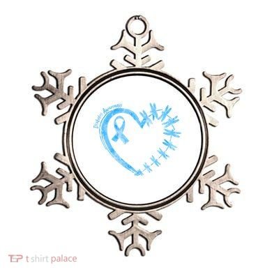 Diabetes Awareness Blue Dragonfly Ribbon Heart Ornament