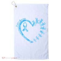 Diabetes Awareness Blue Dragonfly Ribbon Heart Golf Towel thumb 0