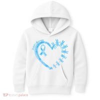 Diabetes Awareness Blue Dragonfly Ribbon Heart Kids Hoodie thumb 0