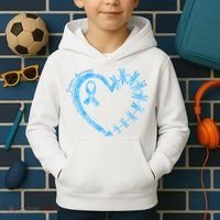 Diabetes Awareness Blue Dragonfly Ribbon Heart Kids Hoodie thumb 2