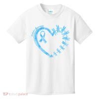 Diabetes Awareness Blue Dragonfly Ribbon Heart Kids T-Shirt thumb 0
