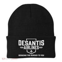 DeSantis Airlines Bringing The Border To You Funny Beanie thumb 0