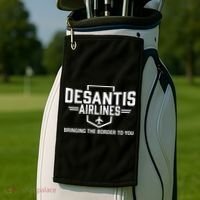 DeSantis Airlines Bringing The Border To You Funny Golf Towel thumb 2