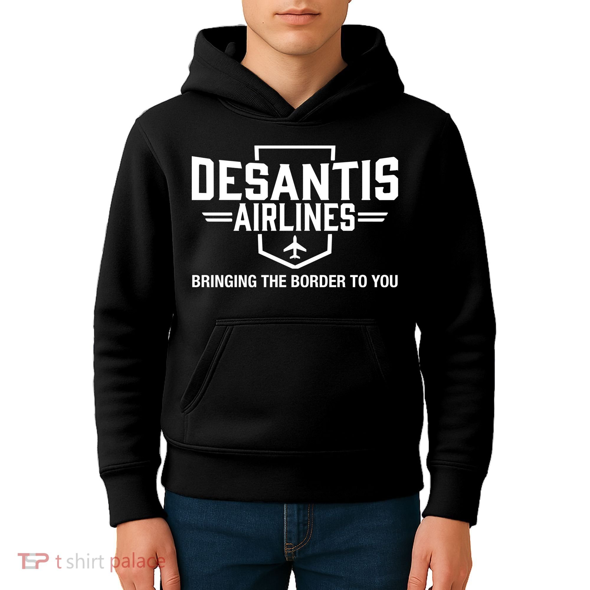 DeSantis Airlines Bringing The Border To You Funny Kids Hoodie