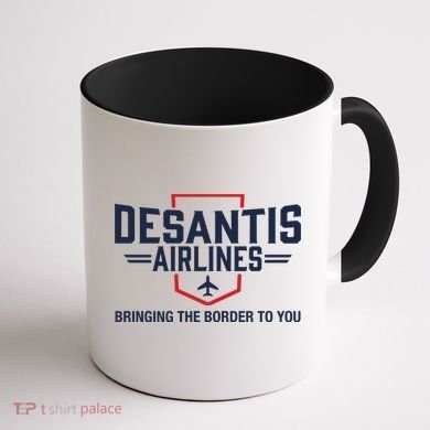 DeSantis Airlines Bringing The Border To You Funny Coffee Mug back