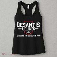 DeSantis Airlines Bringing The Border To You Funny Women's Tank Top thumb 3