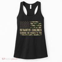 DeSantis Airlines Bringing The Border To You USA Camo Flag Women's Tank Top thumb 0